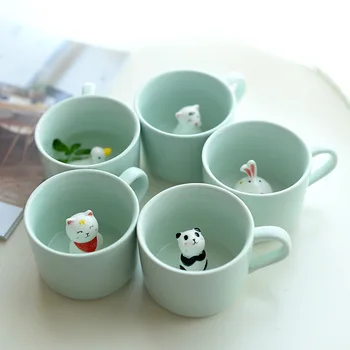 200ml taurės gyvūnų kavos puodelis Mielas animacinių filmų taurės keramikos taurės etapui vienas puodelis kūrybos dovana taurės siųsti merginų dovanos