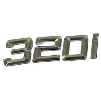 Nauja Sidabro 3D Automobilių Lipdukas 320i ABS Decal Ženklelis Emblema 