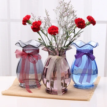 Europos stiklinė vaza iš Spalvoto skaidraus vazos Namų dekoro amatų Hydroponic Konteinerių vazonas vaza, vestuvių dekoravimas