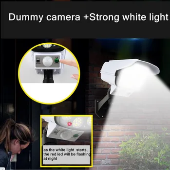 Manekeno Kameros saulės Energijos Netikrą Saugumo Smart Kamera atspari Vandeniui Vaizdo Lauko Baltos Šviesos Judesio Aptikimo Manekeno Stebėjimo Kameros
