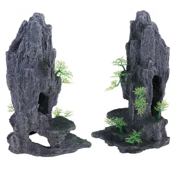 Akvariumas, Mountain View Akmens, Medžio Ornamentu Rock Cave Žuvų Bako Apdaila