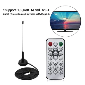 1 Nustato USB 2.0 Skaitmeninis DVB-T SDR+DAB+FM HDTV TV Imtuvas Imtuvas Stick RTL2832U+Fitipower FC0012 Antena su Nuotolinio Valdymo