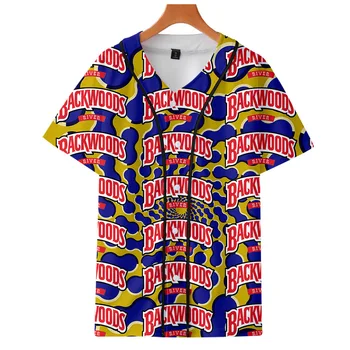 BACKWOODS Beisbolo T-shirt Vyrai Moterys Harajuku Hip-Hop Trumpas Rankovės 3D Spausdinimo Beisbolo Jersey Tee Marškinėliai Street Wear Vasaros Viršūnes