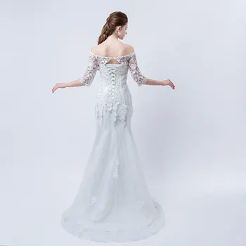 FADISTEE Naują atvykimo elegantiškas vestuvių suknelė Vestido de Festa undinė suknelės nėriniai kristalų pusė rankovių aplikacijos ilgai stiliaus šalis