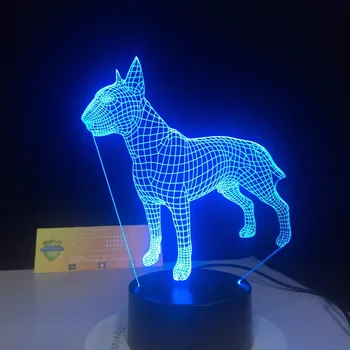 Jautis Terjeras Šuo 3D Lampen 7 Spalvų USB Naktį Lempa LED Vaikams Gimtadienio Kūrybos Lovos Dekoro Dovana, Parama Nemokama Dropshipping