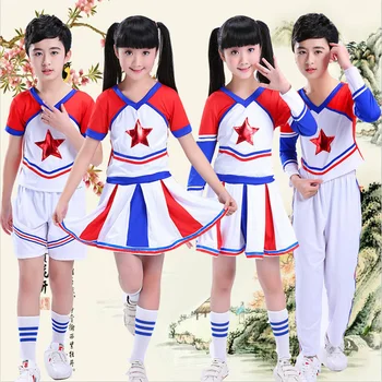 Paauglių Mergaičių Mokyklos Vienodos Suknelės Etape Dėvėti Rodyti Rezultatus Cheerleaders Cheerleader Kostiumai Vaikams Berniukų Drabužiai Rinkinys
