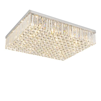 Paprasta, modernios LED stačiakampio formos šiltą kambarį salė kristalų lempos atmosferos prabanga 1 metras 1.2 žibintai lubų šviesos šviestuvas