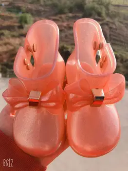 Melissa Mini mielas Vandeniui lietaus batai vaikams, Vaikų, Kūdikių, Mergaičių PVC Drugelis-mazgas Buckle Diržas Dot Guma Vandens batai HMI012