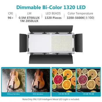 Neewer 1320 LED Vaizdo Šviesos su APP Pažangios Kontrolės Sistemą, šviesos srautą galima reguliuoti Bi-Color Fotografija Apšvietimo Rinkinys 3200K-5600K