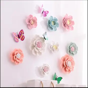 Šiuolaikinės Keramikos 3D Gėlių Sienos Freskos Apdaila, Restoranas, Klubas, Baras Siena Lipdukas Amatų Namų Svetainės Sienos Kabo Dekoro