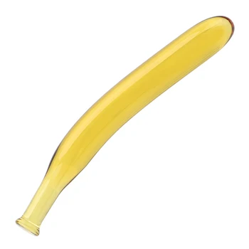 IKOKY Dirbtinės varpos Bananų Dildo Stiklo Karoliukai Butt Plug Baklažano Vibratorių Sekso Žaislais Vyrams, Moterims, Vaisių, Daržovių Analinis Kaištis
