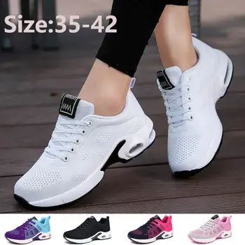 2021 naujas kvėpuojantis akių oro pagalvės platforminiai batai moterims sportiniai suvarstomi laisvalaikio sportbačiai moterims bateliai moteris Plus Size 35-43