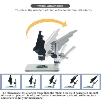 Naujas 1200X Skaitmeninis Mikroskopas su 7 colių skystųjų KRISTALŲ HD Ekranas Litavimo Mobilephone Remonto Elektronų Vaizdo Mikroskopu Didinamojo stiklo+Stovas