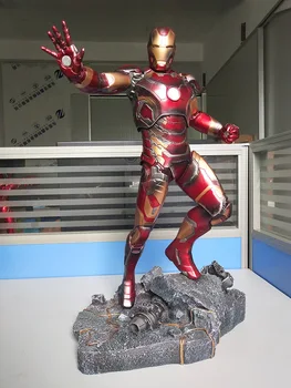 Derva Marvel Keršytojas Ironman Ženklas 43 Mūšio Žalos Ver. Statula PVC Veiksmų Skaičiai Žaislai 50cm