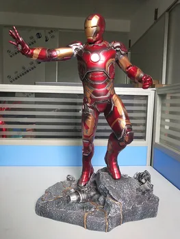 Derva Marvel Keršytojas Ironman Ženklas 43 Mūšio Žalos Ver. Statula PVC Veiksmų Skaičiai Žaislai 50cm