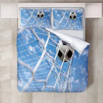 Futbolo paklodės 3D Patalynės Komplektai Antklodė Antklode Padengti Lova Žvaigždėtas dangus Skleisti Lovatiesė Bedset Užvalkalas Karalienės Dydžio