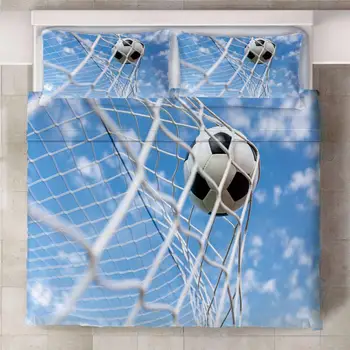 Futbolo paklodės 3D Patalynės Komplektai Antklodė Antklode Padengti Lova Žvaigždėtas dangus Skleisti Lovatiesė Bedset Užvalkalas Karalienės Dydžio