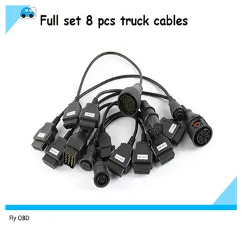 2019 Aukštos kokybės Sunkvežimių kabelis, 8 pilnas komplektas laidai OBD2 Diagnostinis OBDII OBD 2 Prijunkite Kabelį DS 150 TCS PRO