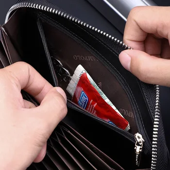 WILLIAMPOLO RDA dažnio identifikavimo piniginės, vyriškos ilgai, oda kortelė, maišelis didelės talpos multi-card įrašą walle