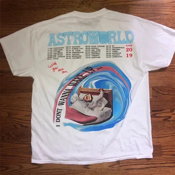 Naujas Astroworld Travis Scott marškinėliai aš nenoriu Pabusti Hip-Hop Marškinėlius Vyrai Moterys Travis Scotts ASTROWORLD Harajuku T-Shirts