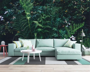 Beibehang Aukštos kokybės 3d tapetai fantasy green lietaus miškų džiungles, gyvenamasis kambarys su sofa-lova, TV foną, sienos 3d tapetai behang