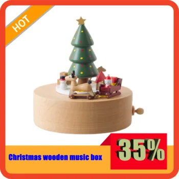 Kalėdų Dovanos, Kalėdų Eglutė Medinė muzikinė Dėžutė Kalėdų Elnių Kalėdų Senelio Music Box Medinių amatų namų puošybai
