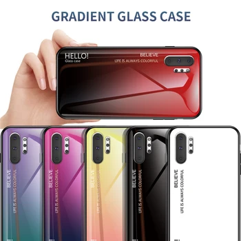 Gradientas Grūdintas Stiklas Case For Samsung Galaxy Note 10 Plius žibintas, galinis Dangtelis Apsaugos Atveju Shell 