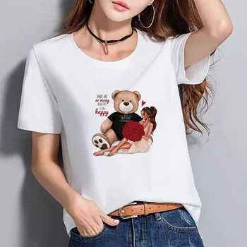 BGtomato marškinėlius mielas Meškiukas t-shirt moterims, originalus prekių geros kokybės viršų tees mielas Meškiukas marškinėliai