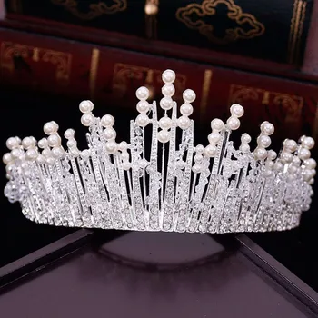 Mados Baroko Prabanga Kristalų Bridal Crown Vaikas Merginos Meilužis Nuotakos Prom Karūna Vestuves Accessiories Plaukų Papuošalai