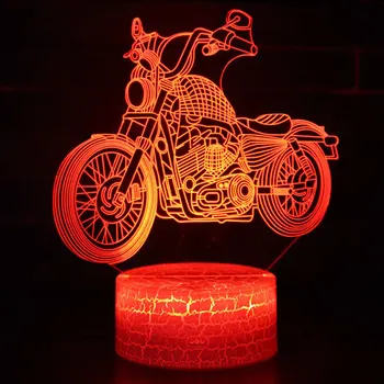Retro motociklų tema 3D LED Lempos naktį šviesos 7 Spalvų Keitimas Palieskite Nuotaika Lempos Kalėdinių Dropshippping