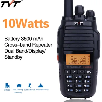 2vnt TYT TH-UV8000D walkie talkie 10W kryžiaus juosta 3600MAh Nešiojamą FM radijo stotele Kartotuvas 10KM Kumpio, 2 way radio