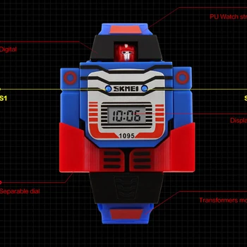 2021 Naujų Vaikai žiūri Animacinių filmų Kūrybos Robotas Transformacijos Žaislai LED Skaitmeninis Laikrodis vaikams Laikrodžiai Berniukai Mergaitės Vaiko Riešo Laikrodžiai
