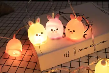 Kawaii Kalėdų 5M Vienaragis Šviesos Eilutę triušis Baterija USB Vaikas naktį šviesos Atostogų Šalis, Miegamojo, vaikų Darželio Pasakų Žibintai Vestuvių