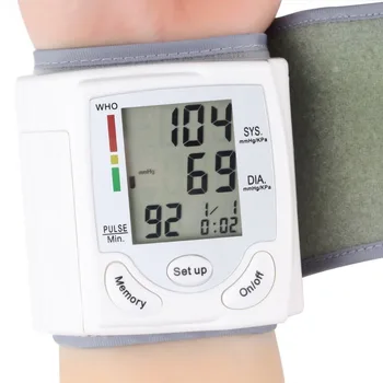 Automatinis Skaitmeninis LCD Ekranas Riešo Kraujo Spaudimą, Stebėti Širdies Plakimas Norma Pulso Matuoklis Priemonė Sphygmomanometer Balta Atlikti