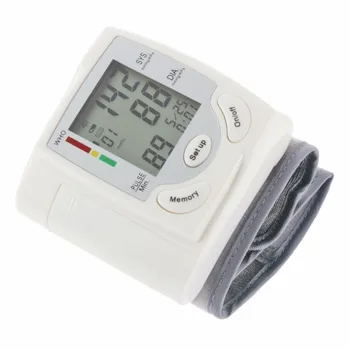 Automatinis Skaitmeninis LCD Ekranas Riešo Kraujo Spaudimą, Stebėti Širdies Plakimas Norma Pulso Matuoklis Priemonė Sphygmomanometer Balta Atlikti