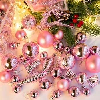 30pcs kalėdų dekoracijas namams Kalėdų eglutė pakabukas papuošalai kamuolys briedžių plastiko niekučius PVC kamuolys прозрачные шары на елку