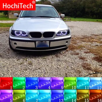 BMW E46 Su PROJEKTORIAI 1998-2005 m Reikmenys Žibintų Įvairių spalvų RGB LED Angel Eyes Halo Žiedas Akių DRL RF Nuotolinio Valdymo