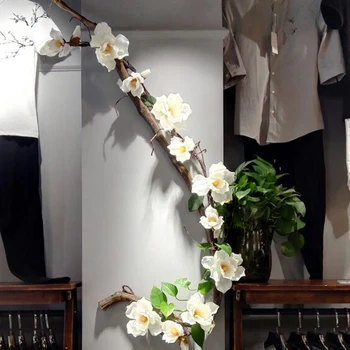 Dirbtinis Magnolija latekso orchidėja gėlė cukranendrių netikrą gėlių filialai vestuvių gėlių string didelis magnolia gėlių, Vestuvių Dekoravimas