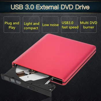 KuWFi Išorės DVD Optinis įrenginys, USB 3.0 CD DVD įrašymo CD-RW Rašytojas Reader, Diktofonas Nešiojamas 
