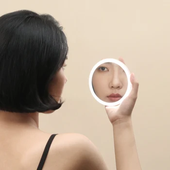 Makiažo veidrodis su led šviesos Mini pocket užpildyti šviesos nešiojamų mažas veidrodis pusės veidrodėlis, kompaktiškas veidrodis urmu kompaktiškas su rankena