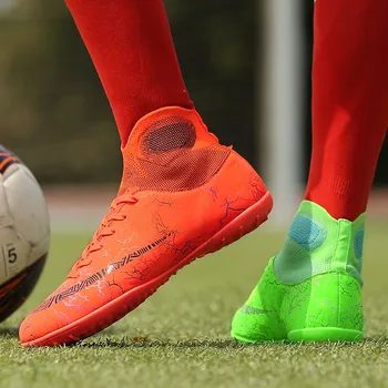2021 Naujų Vaikai Lauko Mokymo Boots Mens Futbolo Trinkeles Aukštos Kulkšnies Futbolo Bateliai Ilgi Šuoliai Vyrų Futbolo Batų Chuteira Futebol