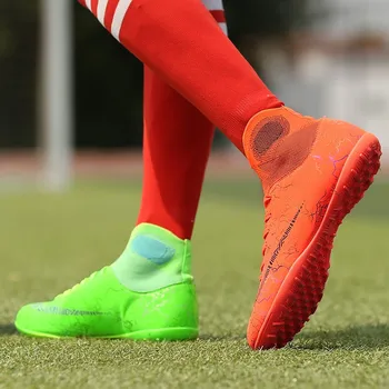 2021 Naujų Vaikai Lauko Mokymo Boots Mens Futbolo Trinkeles Aukštos Kulkšnies Futbolo Bateliai Ilgi Šuoliai Vyrų Futbolo Batų Chuteira Futebol