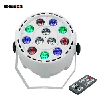 SHEHDS 12x3W RGBW LED Plokščias, Nuotolinio Valdymo pultu DJ, LED Scenos Šviesos DMX512 Valdymo Muzika Aktyvavimo, Šeimai Šalis Žibintai