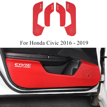 4 vnt./nustatyti Automobilio Duris Anti-kick Trinkelėmis Raštas Kilimėlis Vaikams Anti-nešvarus Kilimėlis Lipdukai Honda Civic 2016 2017 2018 2019 Priedai