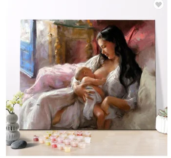 Motinos Meilė drobės tapybos Rankomis dažyti abstraktus 