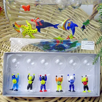 Murano sala stiliaus multi spalvos slankiojo stiklo akvariumas pakabukai dekoratyvinis miniatiūrinės Figūrėlės ranka pūstinis stiklas, pakabukas naras