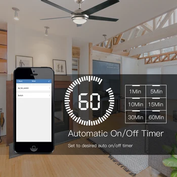 WiFi Smart Ventiliatorius Šviesos Sieninio Jungiklio,Smart Gyvenimas/Tuya APP Nuotolinio Įvairių Greičio Kontrolės, Suderinama su Alexa 
