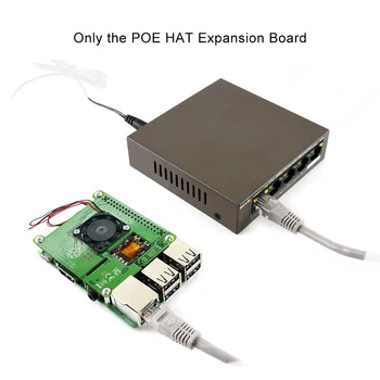 Aviečių Pi 4B/3B+ Ethernet PoE Maitinimo Modulis POE SKRYBĖLĘ Plėtros Valdybos su Aušinimo Ventiliatorius