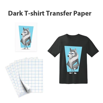 A4 10 lapų T-Shirt Perdavimo Photo Paper Inkjet už Tamsios ar šviesios Spalvos Marškinėliai Medvilnės Audinio Drabužis