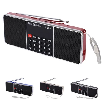 Mini Nešiojamas Įkraunamas Stereo L-288 FM Radijas, Garsiakalbis, LCD Sn Parama TF Kortelė USB Disko MP3 Muzikos Grotuvas Garsiakalbis(Mėlyna)
